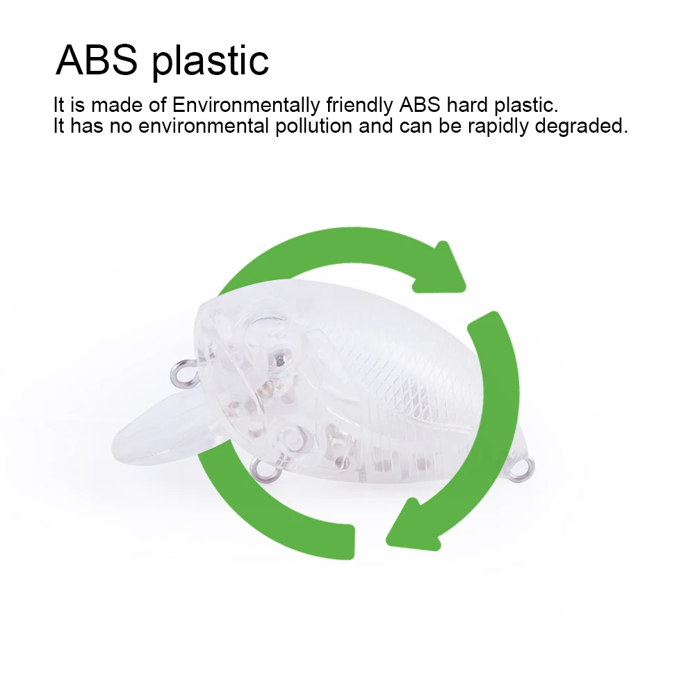 Hanlin-Mini Crankbait de 4,5 CM, 7G, pececillos en blanco, cuerpos duros artificiales, lubina, trucha, señuelos Crankbait sin pintar, aparejos de pesca, 10/20 piezas - imagen 5