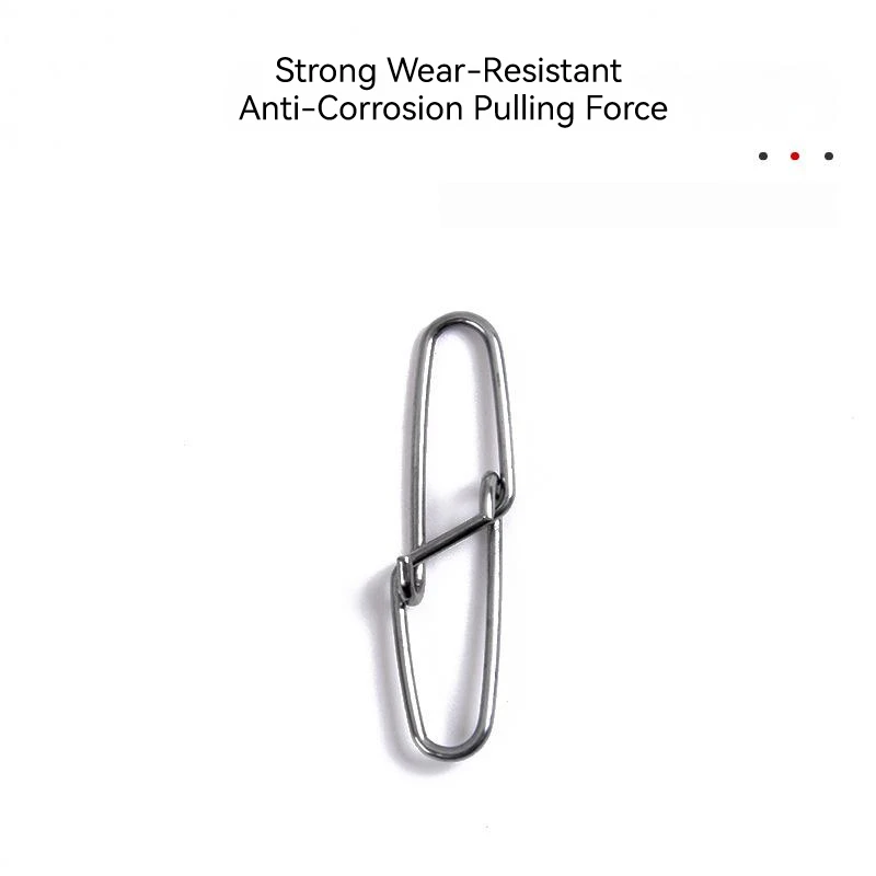 Conector de pesca de 50 Uds., bloqueo de Clip rápido, anillos giratorios sólidos, broches de seguridad, herramienta de gancho de pesca, Pin de presión, aparejos de Clip Fastlock - imagen 4