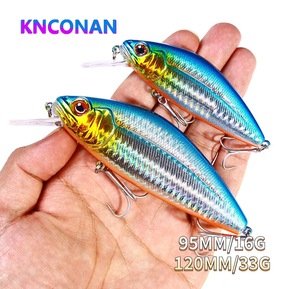 120MM 95MM Langzaam Zinkende Jerkbait Minnow Vissen Lokken 16G 33G Lange Casting Crankbait Wobbler isca Kunstmatige Bass Snoek Aas