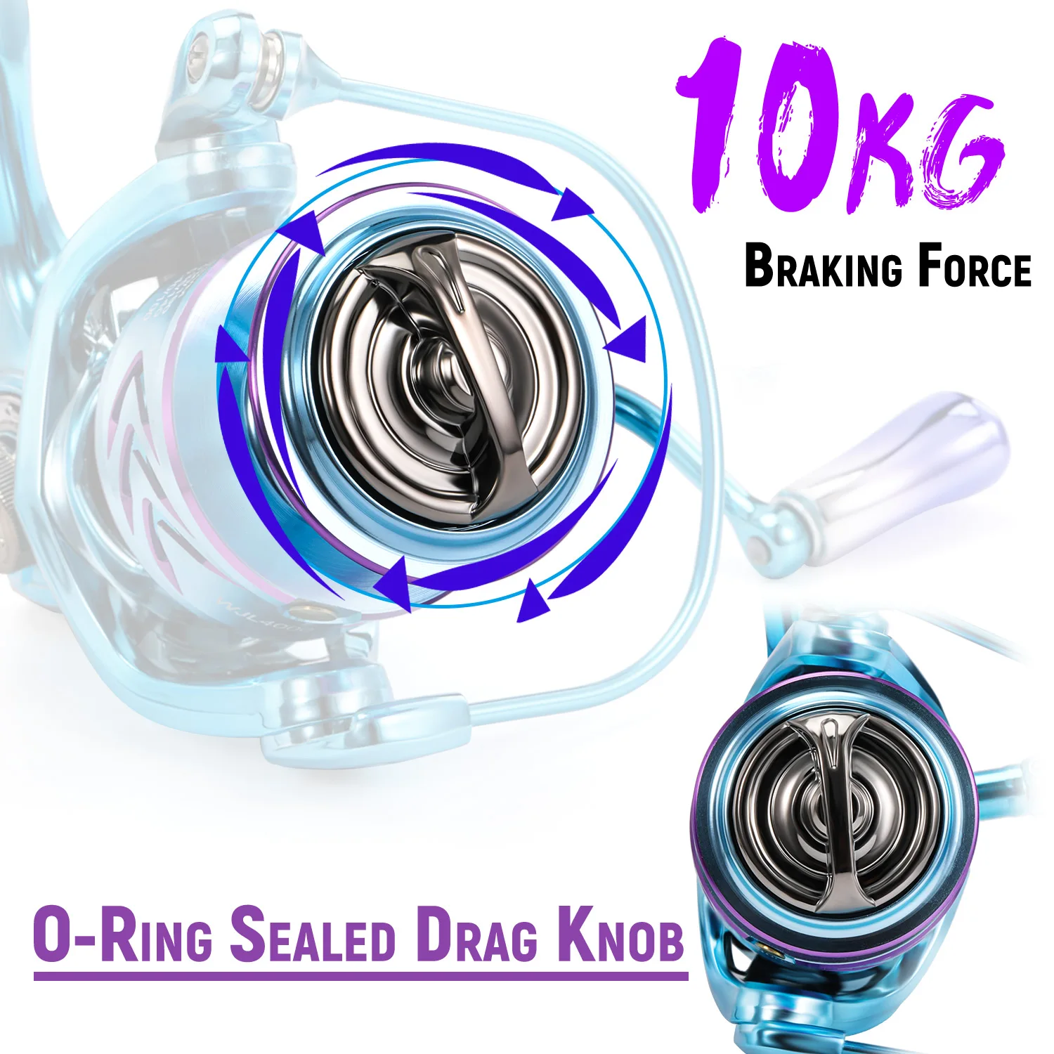 Sougayilang 1000-4000 Size Spinning Visserij-reel Hoge 5.2:1 Overbrengingsverhouding 10KG Remkracht voor Zoetwater Zeewatervissen Pesca - imagen 4