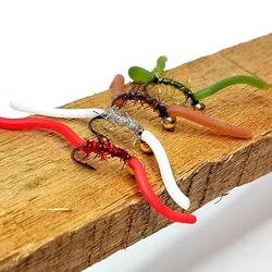 Señuelos de Pesca de Squirmy Wormy, trucha con cuentas de latón, diseño realista para aumentar las mordeduras y ganchos, 15 piezas