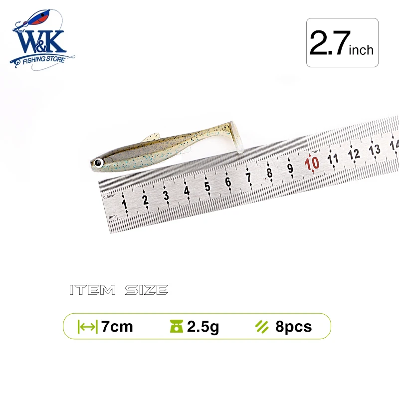 Swimbait para Zander Snook, señuelo de pesca de lubina como gusano Texas Rig, cebo suave, 12 tipos de colores, cola de paleta, sábalo, 7cm, 2,8 pulgadas - imagen 4