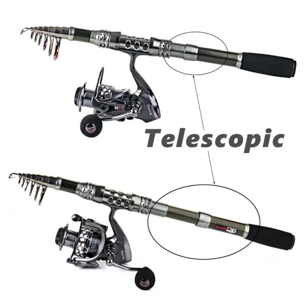 Sougayilang 1.8-3.3m Carbon Fiber Spinning Fishing Rod and 13+1BB Fishing Reel Combo Telescopic Fishing Pole Spinning Reel Kit - imagen 5
