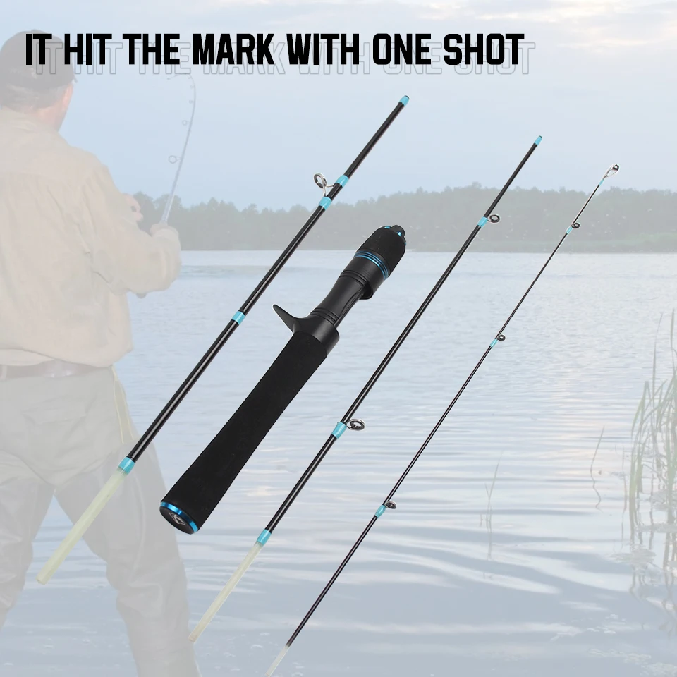 Esta caña lanzadora con un cómodo mango de EVA y un cuerpo de varilla de fibra de carbono duradero, hace un aparejos de pesca profesionales. - imagen 3