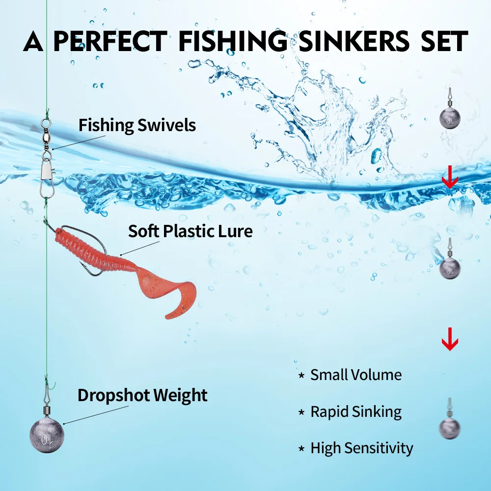 Herramientas de pesca Premium de plomo, Juego de 3 tipos de plomo de alta calidad, accesorios de pesca, 10 unidades - imagen 5