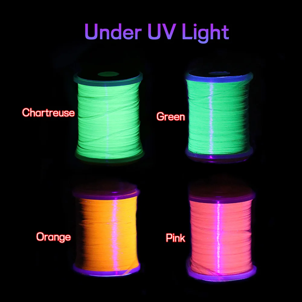 Bimoo-hilo para atar moscas, hilo fluorescente de 100 yardas, 200D, con patrón de mosca de lubina y salmón, 9 colores - imagen 5