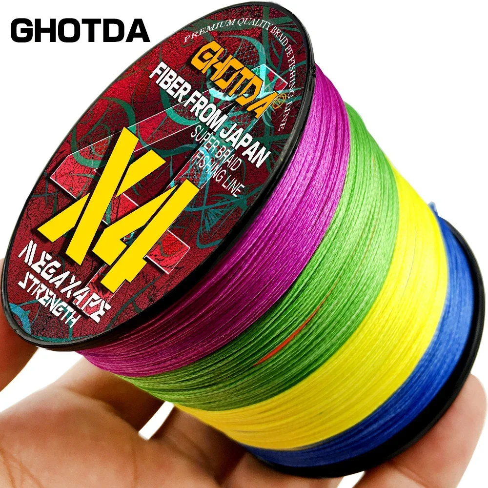 GHOTDA Pesca línea De Pesca con mosca 4 hebras PE carpa alambre trenzado Peche Sea Spinning Multifilamento cable 10 ~ 80LB 300M Hilo De Pesca - imagen 3
