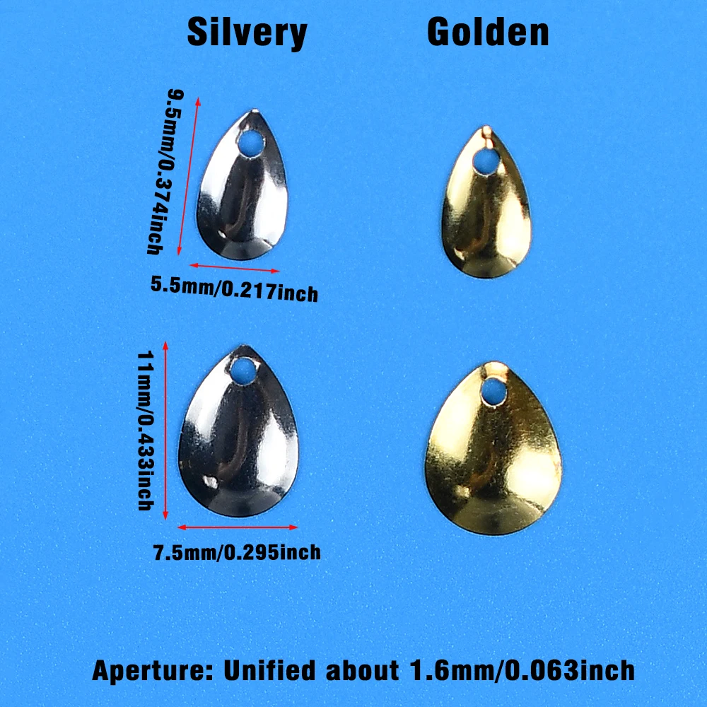 40 Uds. Señuelo de pesca de Metal, cuchillas giratorias, cebo duro suave, accesorios DIY, señuelo de gota de plata dorada, cebo para pescar - imagen 4