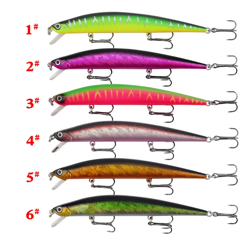 Cebo duro flotante de Japón realista, señuelo de pesca Minnow, Jerkbait anzuelos triples, pez Isca de plástico, 12,6 cm, 11,5g, 1 pieza - imagen 2