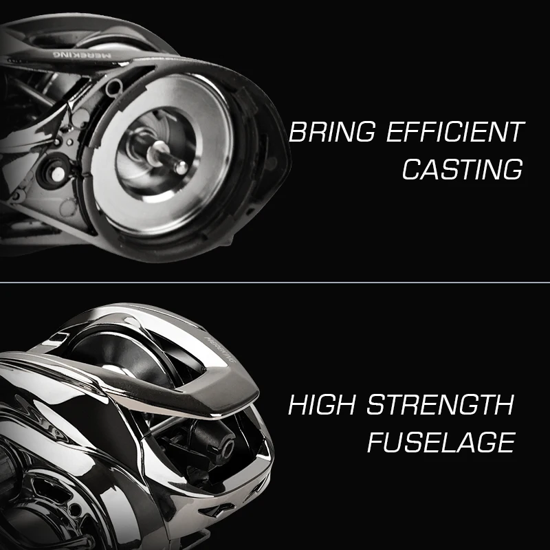 Carrete de pesca MEREKING KURADO Baitcasting 6,3: 1 relación de engranaje de alta velocidad 10Kg arrastre máximo bobina de pesca con freno magnético de agua dulce y salada - imagen 5