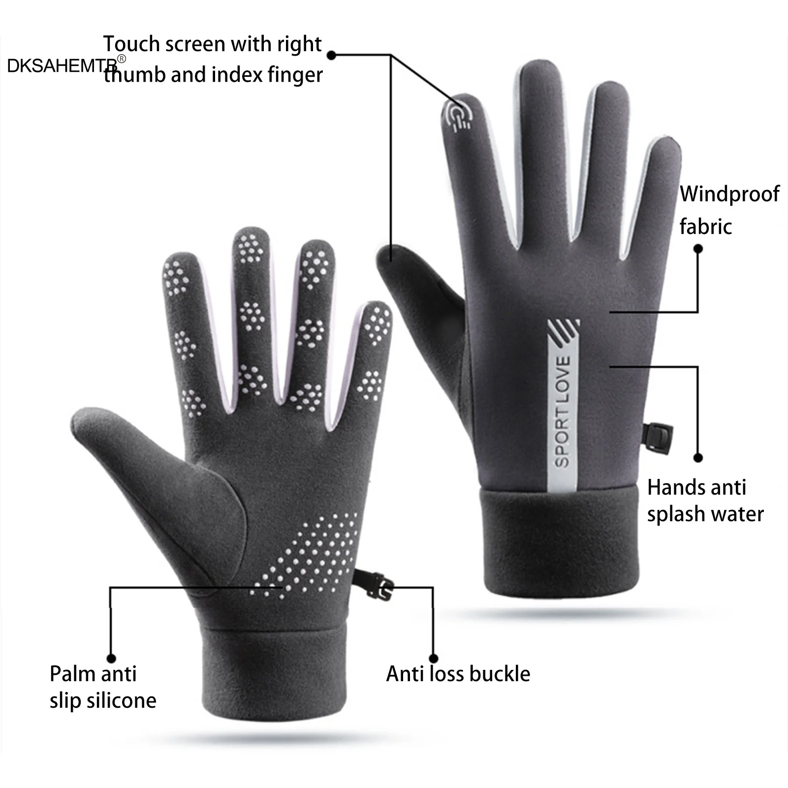 Guantes de invierno para mujer, ciclismo, bicicleta, MTB, forro polar térmico, guantes resistentes al frío, manoplas impermeables para exteriores para esquiar y correr - imagen 2