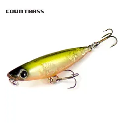 Señuelos Wobbler Countbass Topwater para pesca, Mini Bass Fishing Popper Micro Plug con anzuelos VMC, 43 mm, 2 g
