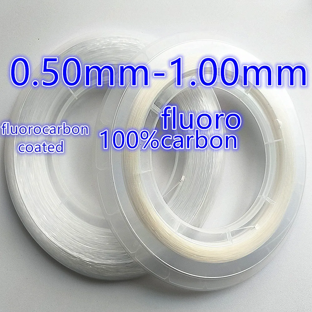 100M pesca fluorocarbono tamaño grande 0,70mm 0,90mm transparente mar pesca barco pesca carbono líder accesorios de pesca - imagen 2