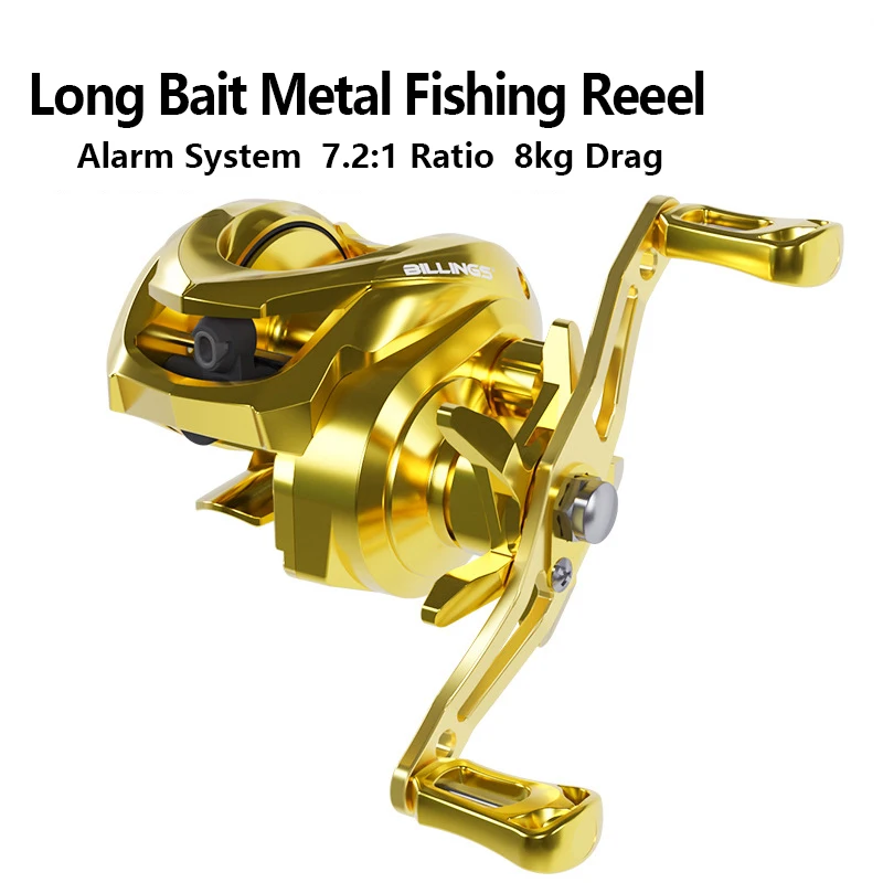 Carrete de pesca Kawa, rueda de tambor fundido, arrastre de 8kg, carrete de fundición de cebo, relación 5 + 1BB, peso 7,2: 1, mango de Metal de 2020g y carrete de agua dulce de mar - imagen 2