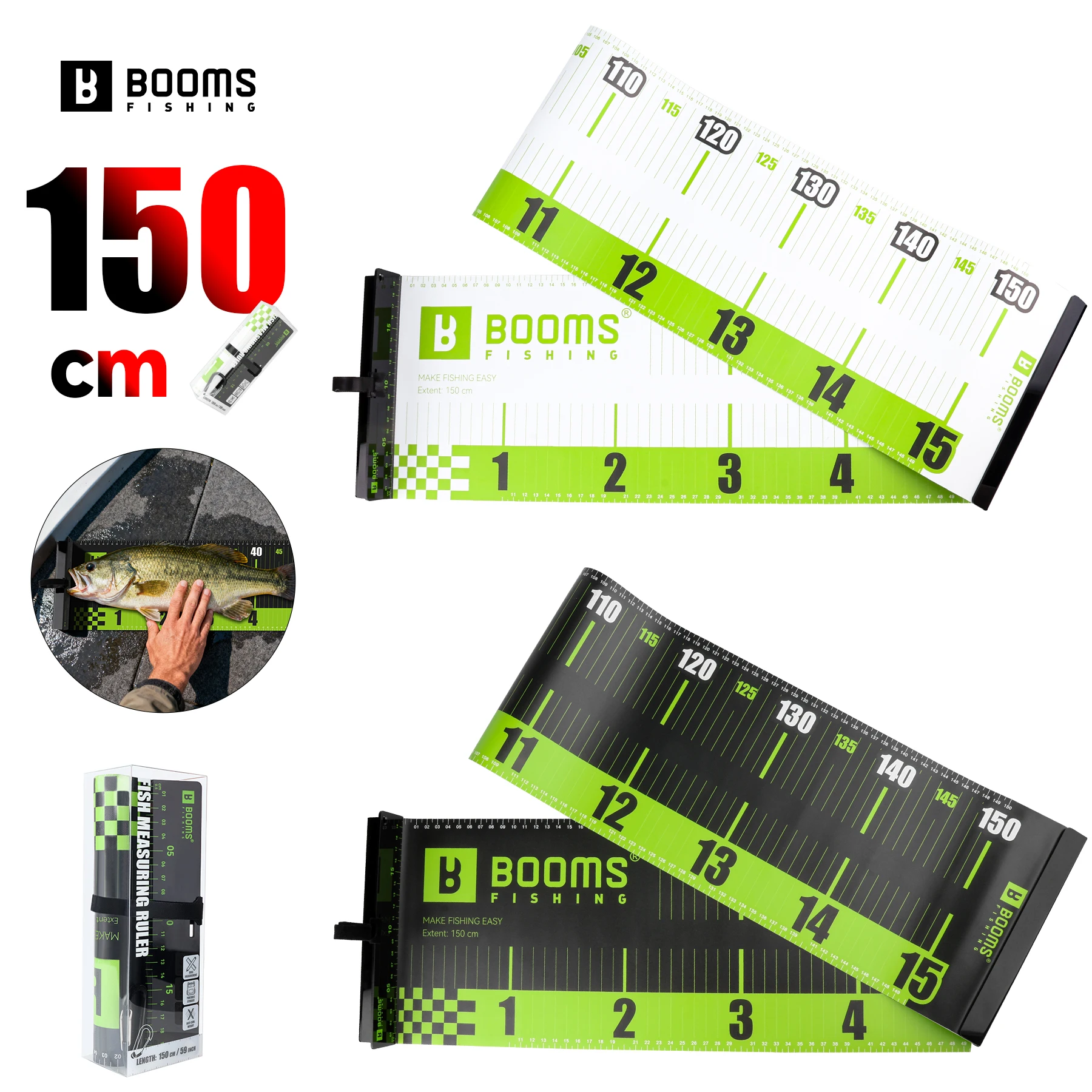 Booms Pesca 150cm PVC impermeable que mide el control del pescado con el control de la pesca de la tabla Rule Preciso de medición de herramientas de pesca de la pesca