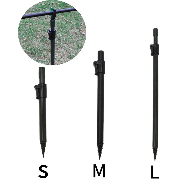 Palos de banco para pesca de carpa, soporte de caña de aluminio, accesorios de pesca, 2 uds.