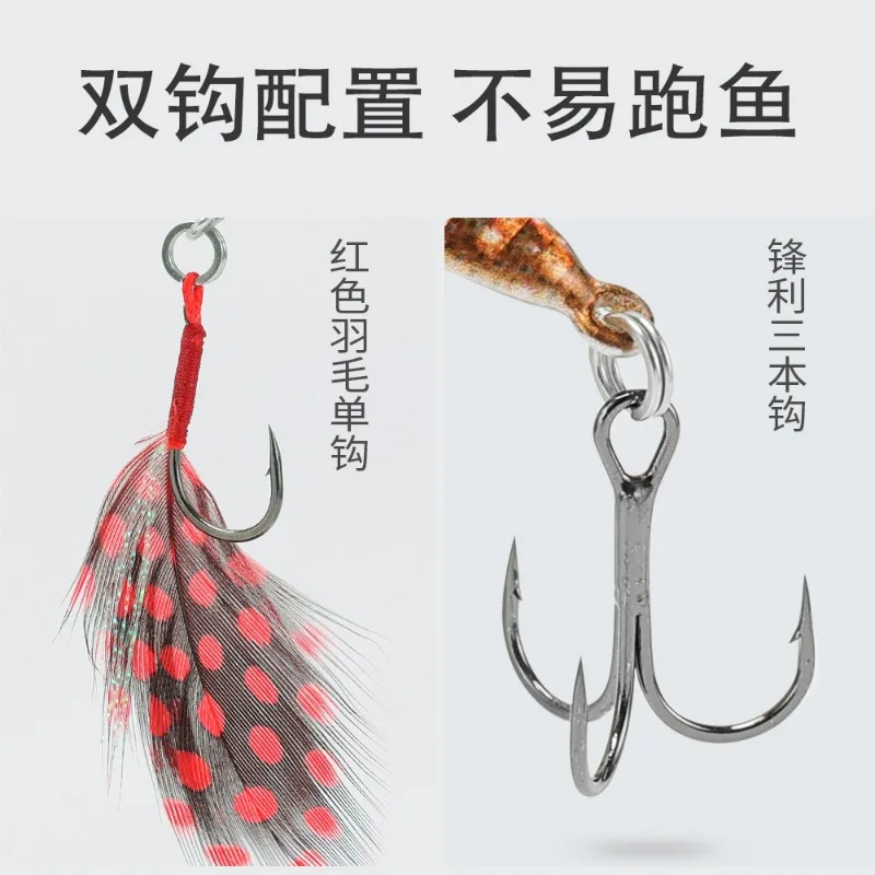 Placa de hierro de pulpo, pintura en aerosol 3D de escamas de pescado reales, Color biomimético, cebo de carretera Ya, lanzamiento de largo alcance de cebo de caballa, 21g - imagen 5