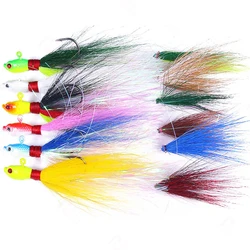 Jig Buck Tail con pelo de ciervo y barba para lubina