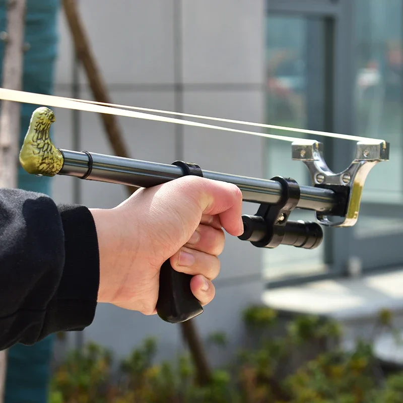 Tirachinas de poste largo pequeño clásico, Honda retráctil portátil, equipo de caza de campo, potente, versión mejorada - imagen 5