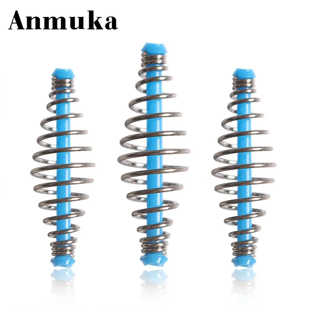 30 unids/set cebo de pesca señuelo de resorte aparejos colgantes en línea alimentador de acero inoxidable - imagen 5