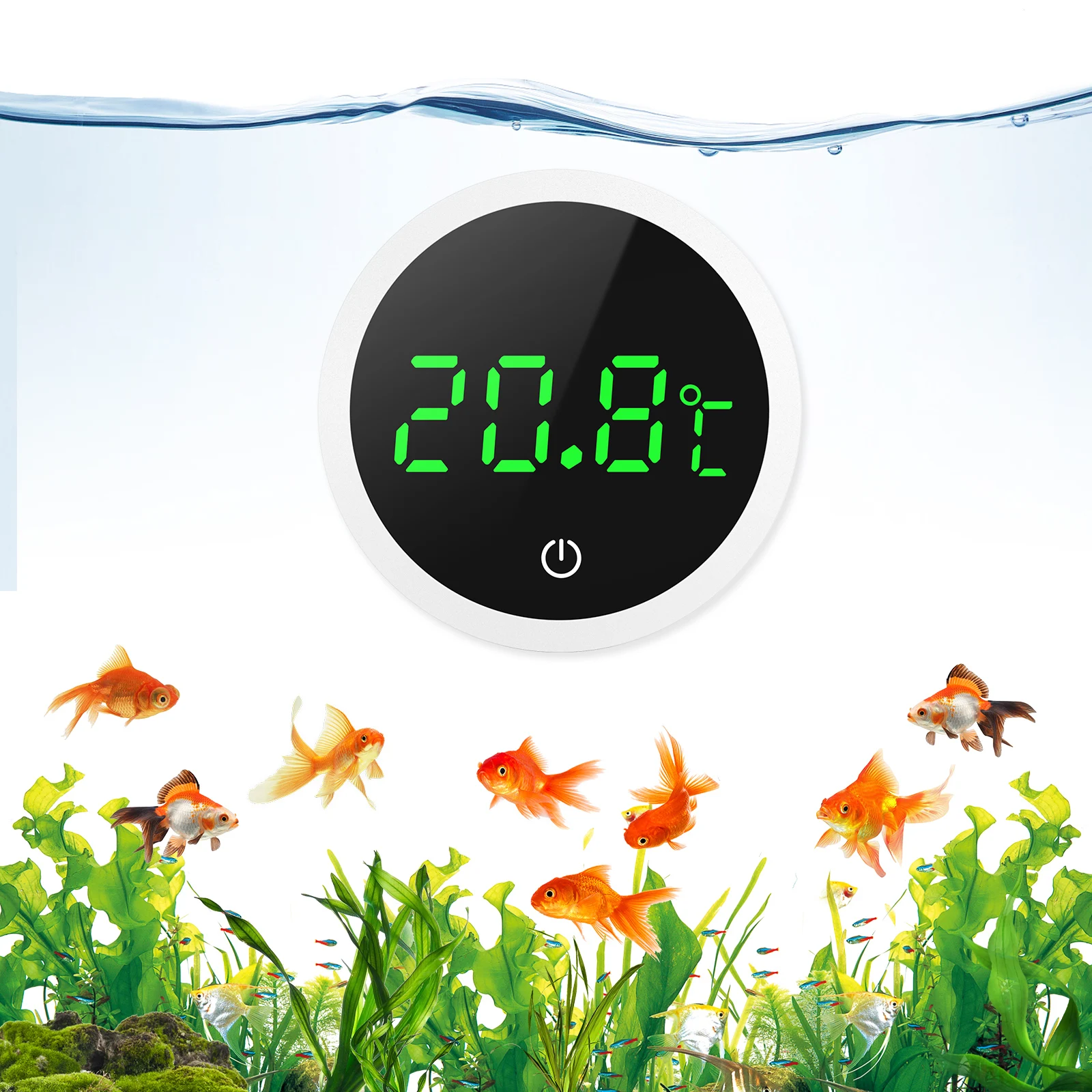 Termómetro digital ORIA para acuario en uso
