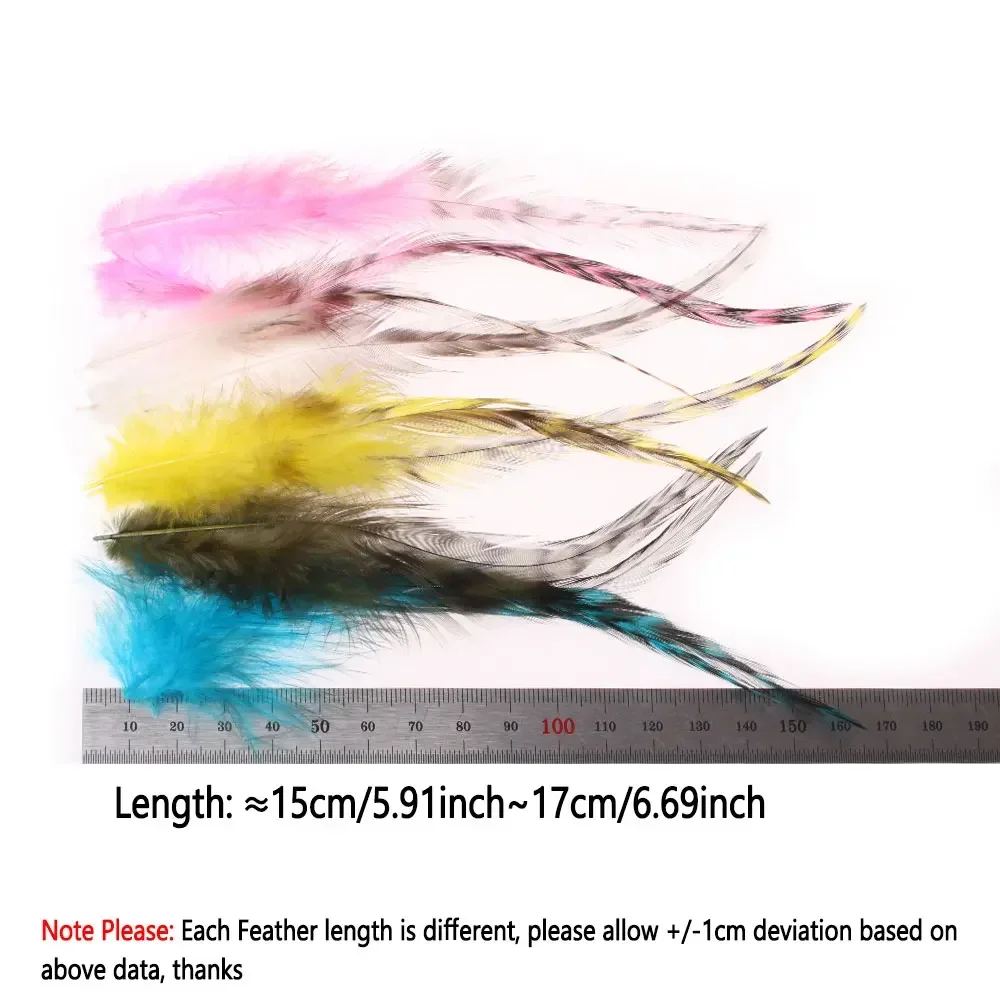 Bimoo 2/3 paquetes de sillín Grizzly Hackle pluma gallo pelo atado de moscas Material para bajo insecto Pike Steelhead moscas Streamer - imagen 3