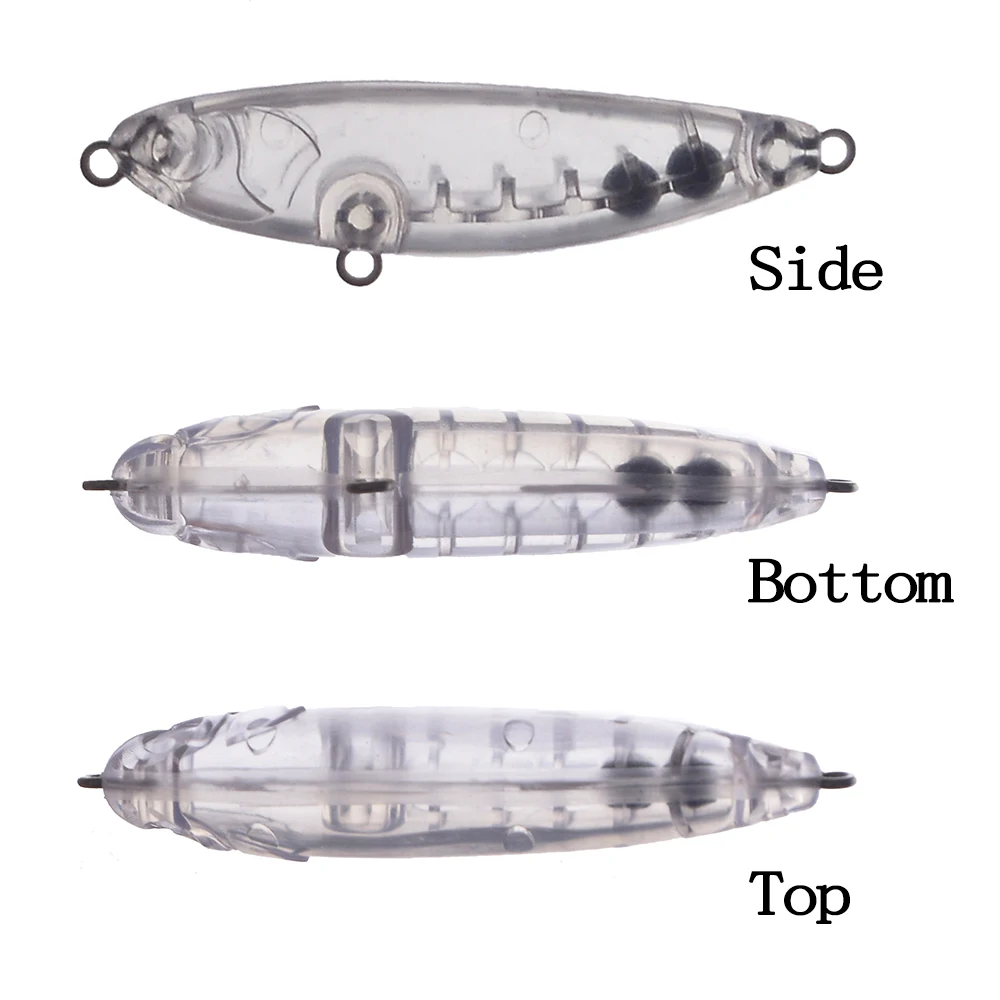 Chan'sHuang 30 Uds. Cebo en blanco sin pintar 6cm 5,1g lápiz flotante caminando el perro DIY hecho a mano aparejos de señuelo de pesca Artificial - imagen 3