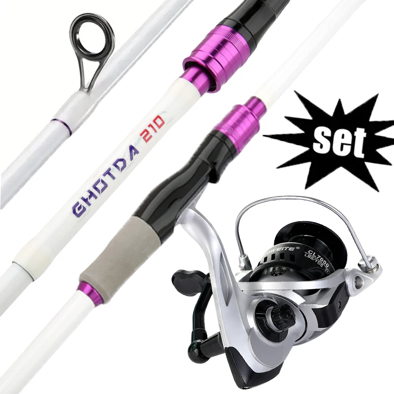 Juego de cañas de pescar giratorias de 4/5 secciones, caña de pescar de carbono duro y carrete de Baitcasting 7,2:1/5, 2:1, arrastre máximo de 8KG para pesca de Lucio