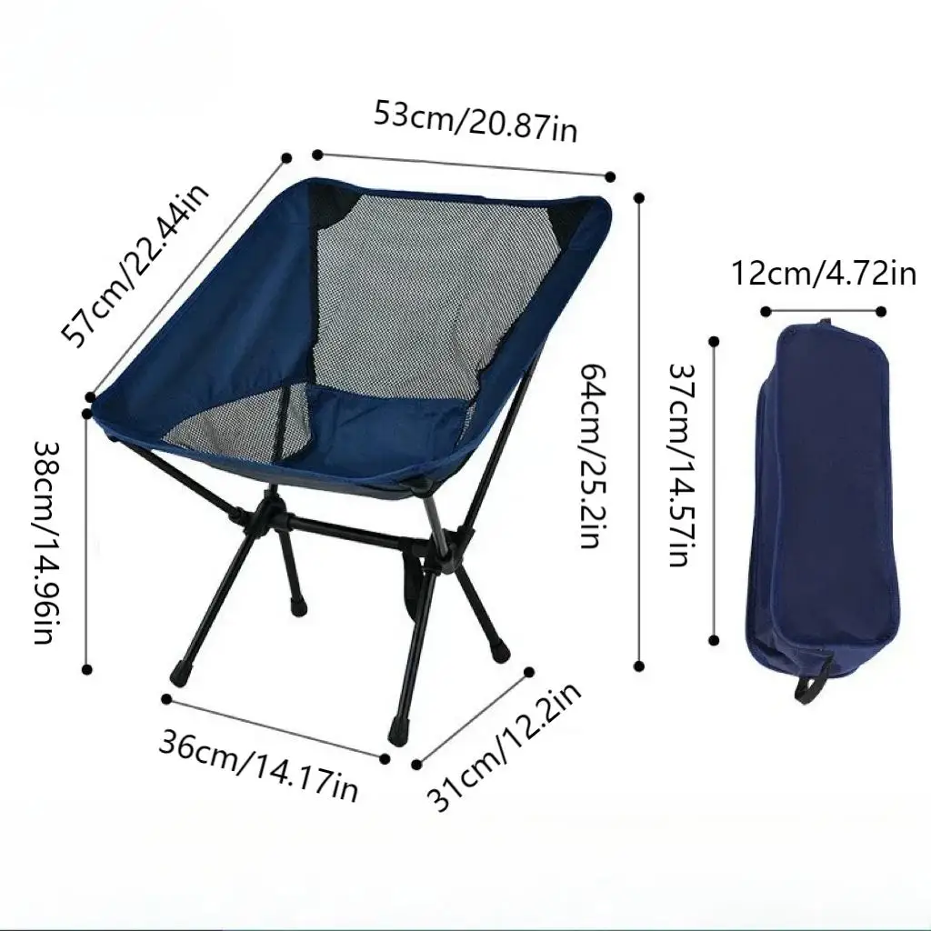 Silla plegable de pesca portátil en forma de luna para playa y camping - imagen 3