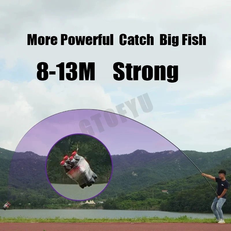 8M-13M Ultralange Hand Pole Koolstofvezel Telescopische Hengel Draagbare Vissen Tenkara Hengel Volledige Kit Hengel Alle Waters - imagen 5