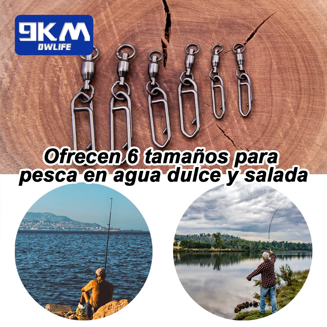 Snap Conector Giratorio con Rodamiento Acero Inoxidable Pesca Salada - imagen 2