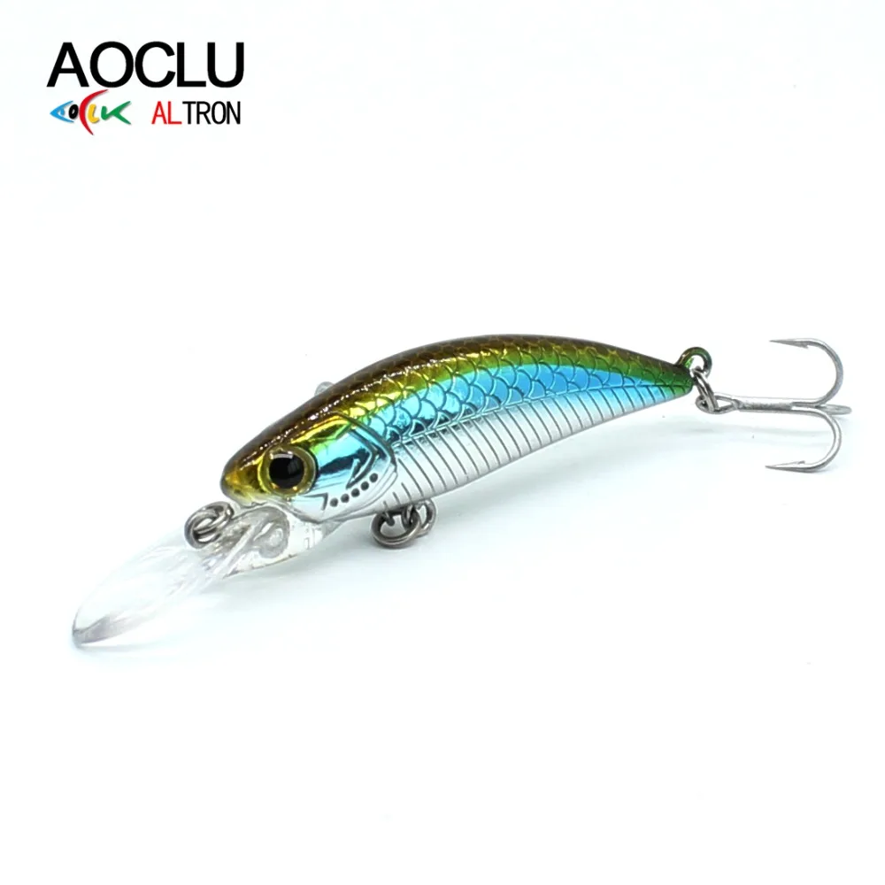 Aoclu Sinking Shad 50mm 4.0g Diving 1.0m Deep Hard Bait Minnow Crank Bionic Fishing Lures Bass Fresh Saltwater VMC Hooks Tackle - imagen 4