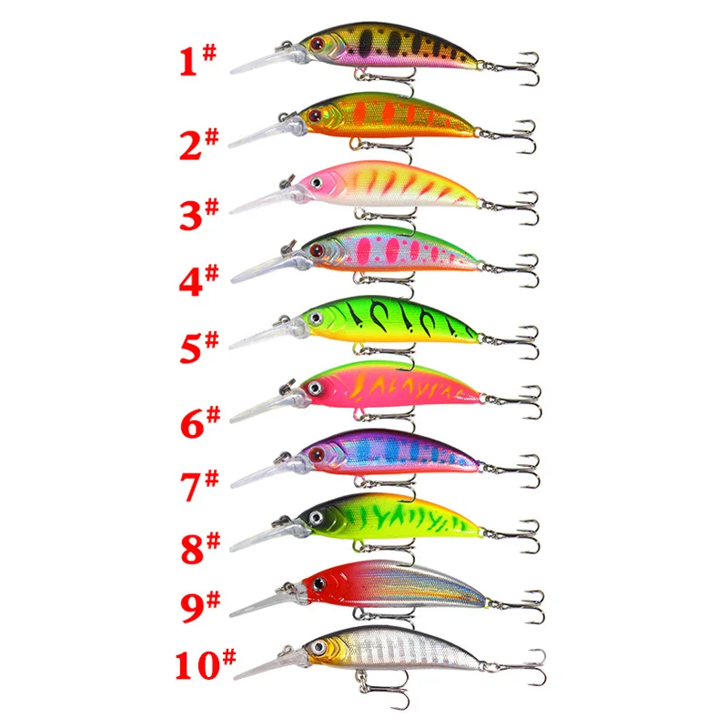 Juego de Señuelos de Pesca Jig, 10 Uds., 10 colores, 6g/7cm, cebos de lubina artificiales, señuelo de Jigging de trucha para pesca en agua dulce y salada - imagen 5
