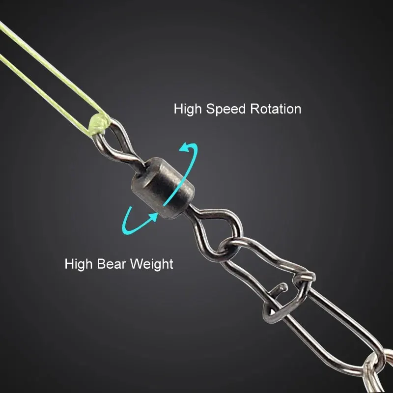 20 unids/lote conector de pesca giratorios Pin de enclavamiento Snap giratorio de acero inoxidable señuelo para anzuelo accesorios de pesca - imagen 4