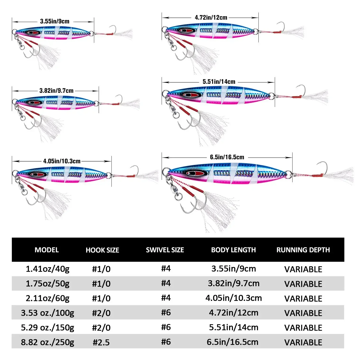 Slow Jig Goture Luminoso – Señuelo de Metal para Pesca en Mar - imagen 3