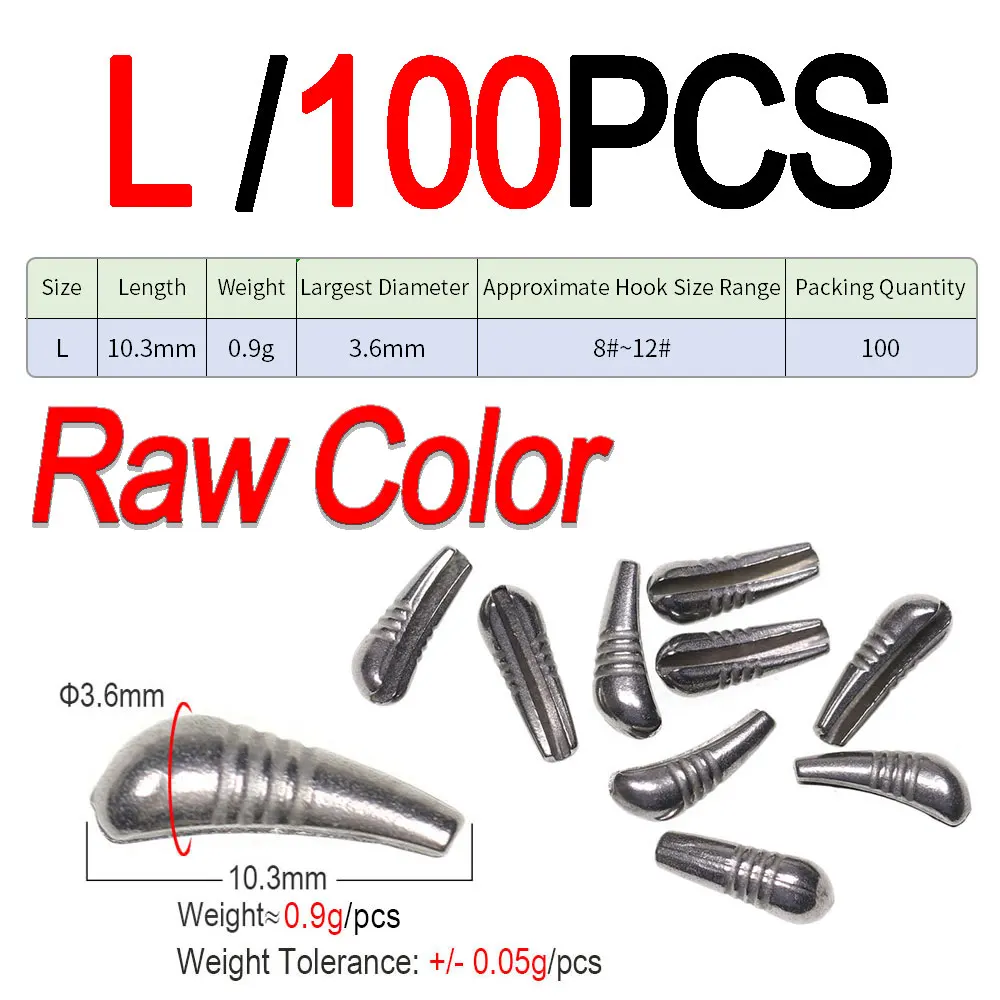 L 100pcs Raw Color