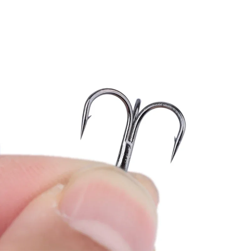 Nuevo 10 Uds 3x fuerte súper afilado redondo anzuelo triple antioxidante acero alto en carbono 10-18 # Aparejos de pesca con anzuelos triples marinos - imagen 5