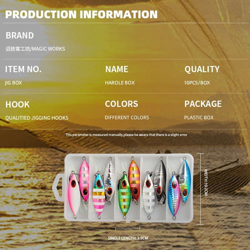 Caja de cebo de plantilla de Metal para trabajo mágico, Señuelos de Pesca de 14g, 20g, 30g, 10 Uds. Cada caja, cebos de señuelo de pesca, Kit de cebo Artificial para lubina, aparejos - imagen 3