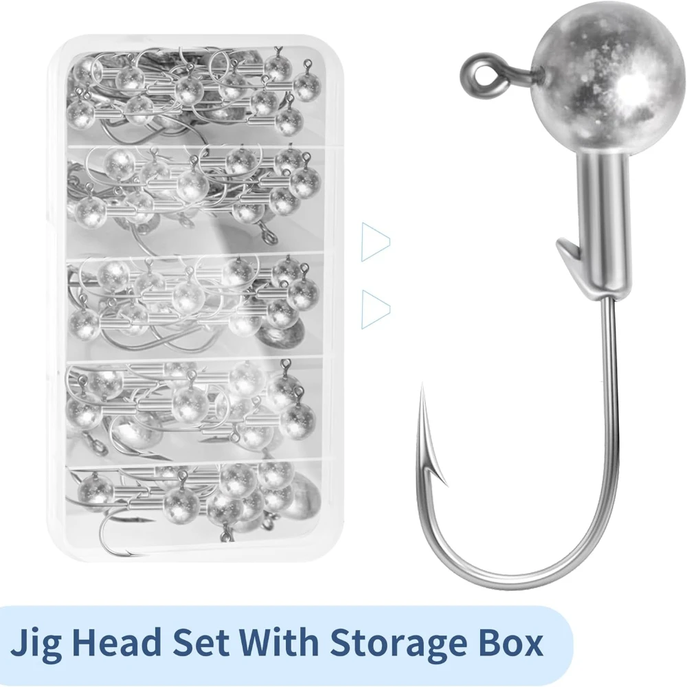 Jig heads de plomo – Vinilos para lubina, trucha y agua salada - imagen 2