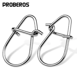 PROBEROS 30 unids/lote Pin de mejora de forma de calabaza inoxidable 00-0-1-2-3-4 # Conector de señuelo giratorio Snap accesorios de pesca aparejos