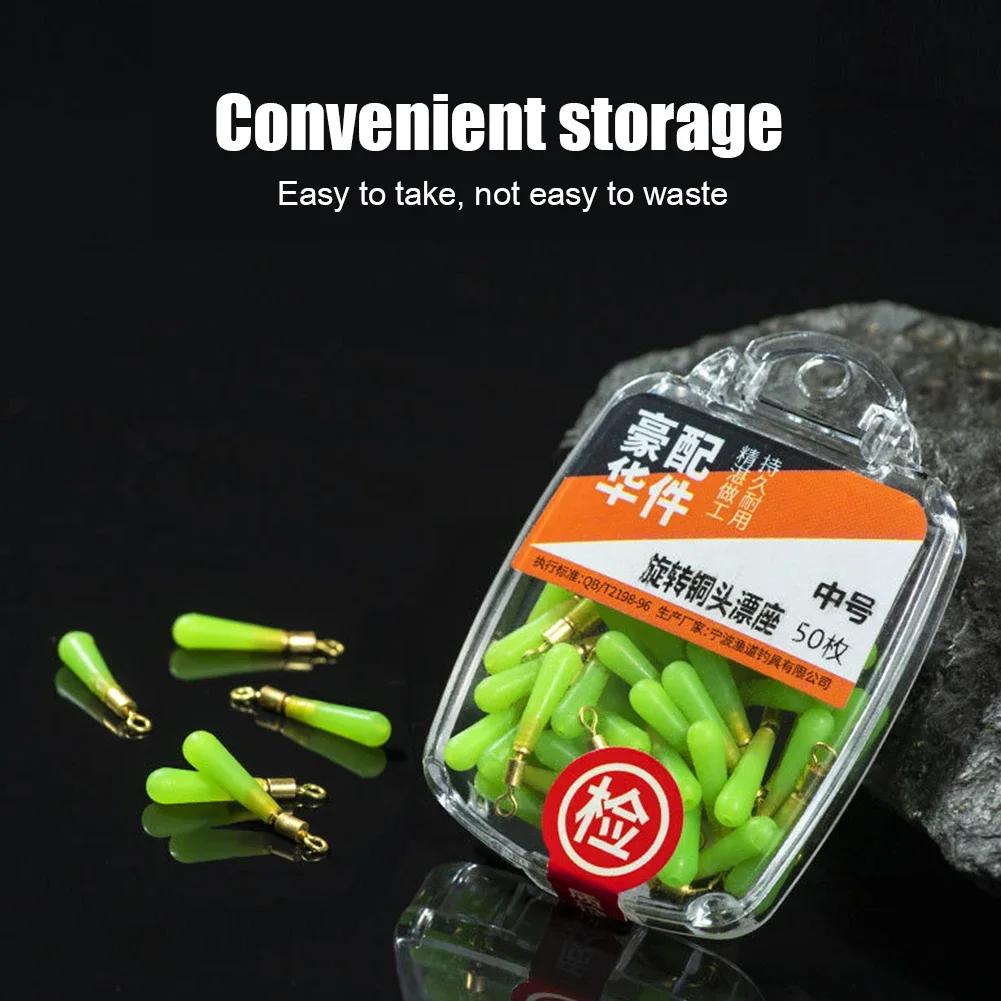 30 unids/lote Bobber de goma flotadores de pesca de deriva boya de rotación asiento de cabeza de cobre aparejos de pesca Bobber Gadget de pesca Color al azar - imagen 2