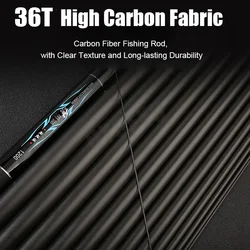 Caña telescópica fibra de carbono ultraligera para carpa