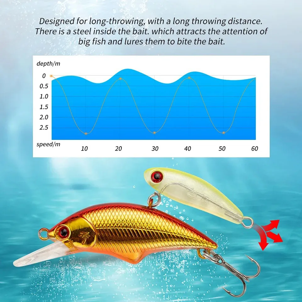 WALK FISH-señuelo de pesca que se hunde, 42mm, 5,6g, cebo Artificial Isca para lubina, perca, Lucio, trucha, buena calidad - imagen 3