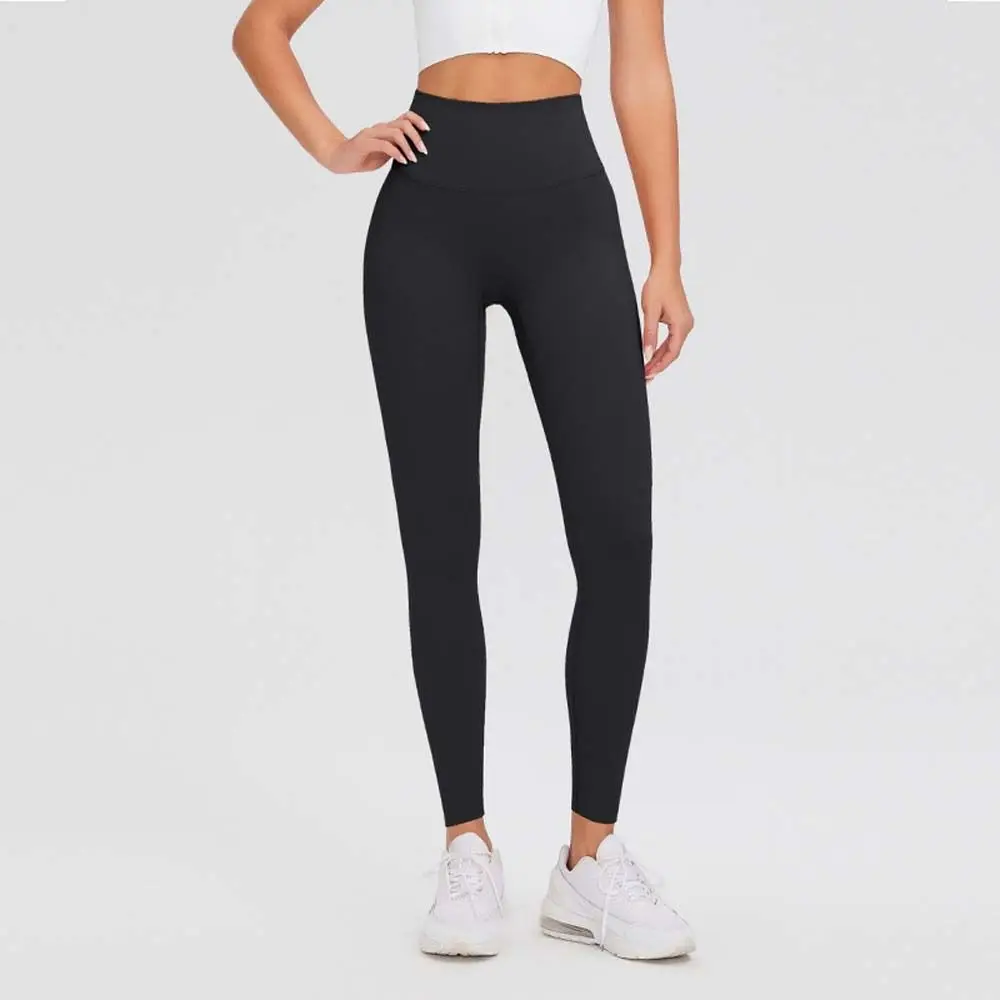 Mallas esculpidas elásticas para mujer, pantalones largos de Yoga, cintura alta, Control de barriga, mallas deportivas ajustadas negras, pantalones de Yoga para correr - imagen 5