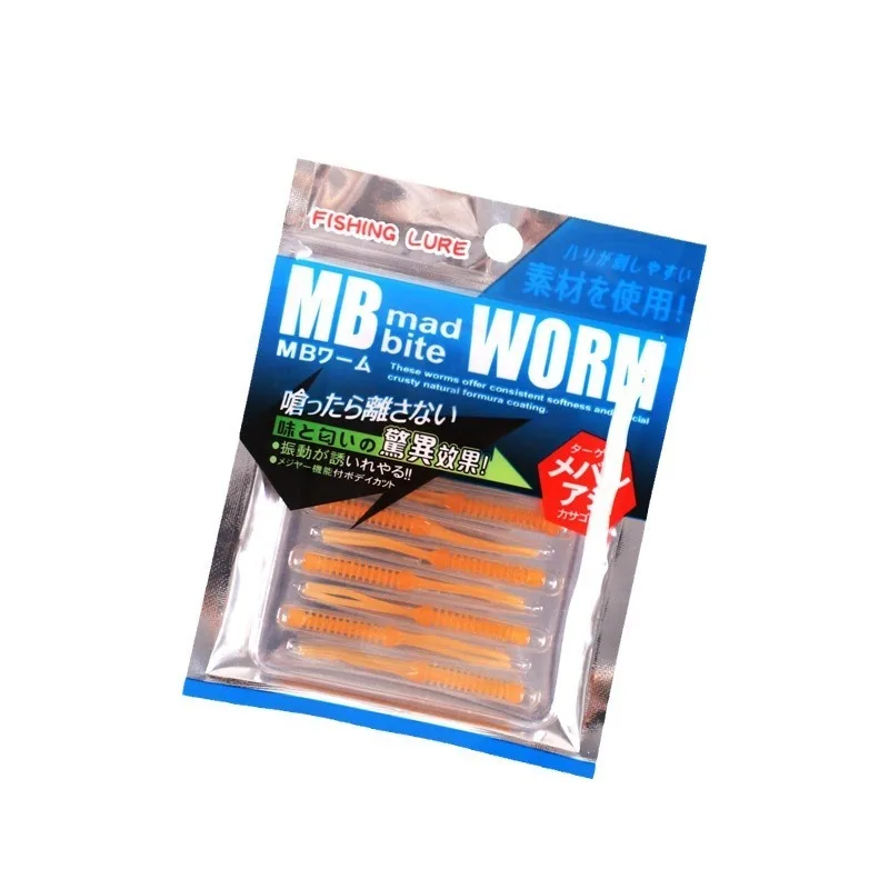 12 unids/set señuelo de Pesca flotante cebo suave 55mm TPR gusano suave Swimbaits Jig Head Pesca Artificial Rockfish gusano - imagen 5