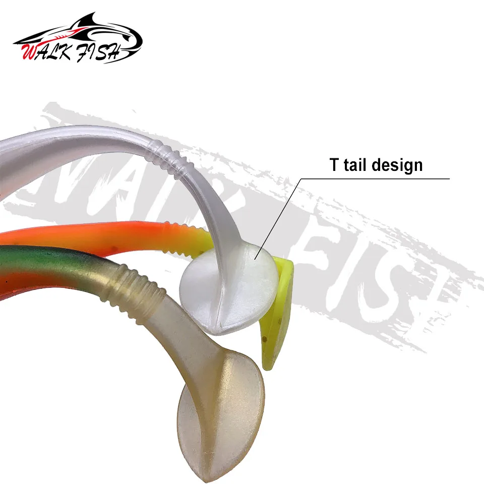 WALK FISH-Señuelos de Pesca Wobbler, cebo blando de 10g y 12cm, Swimbaits de Japón Shad, cebo Artificial, cabeza de plantilla, pesca con mosca, goma de silicona - imagen 5
