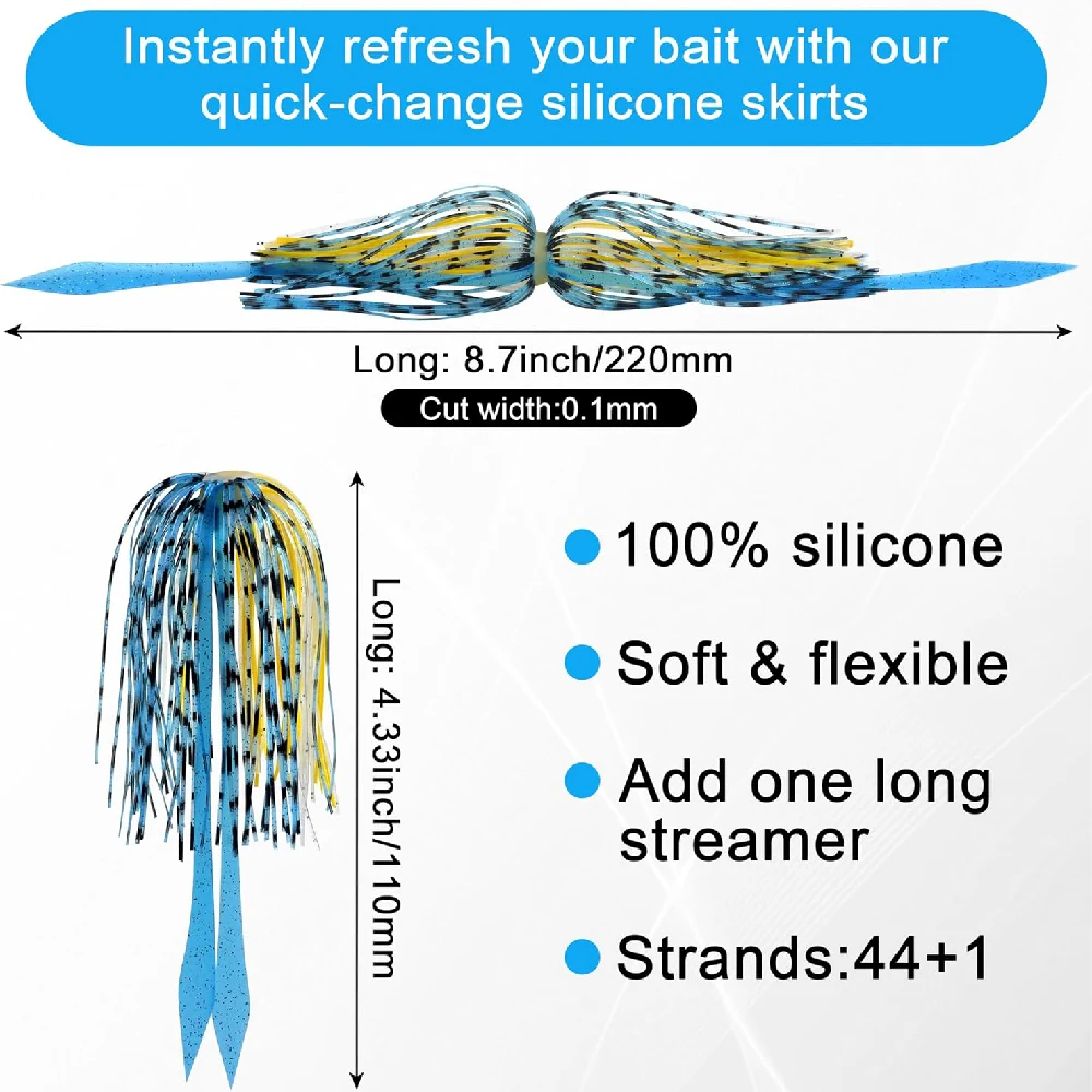10 uds/20 piezas Uds. Faldas giratorias de silicona, repuesto de Señuelos de Pesca, Buzzbaits, plantillas de pesca, fabricación de señuelos, accesorios de pesca - imagen 2