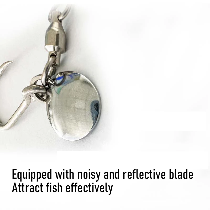 Anzuelo giratorio de pesca en el mar, anzuelo único para cuchara, plantilla de Metal con rodamiento de bolas, hoja de Colorado giratoria, caballa, atún, saltato, 3 piezas - imagen 4