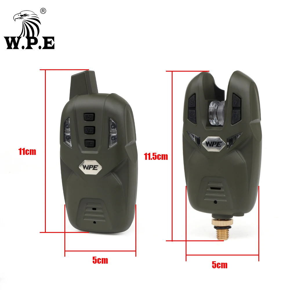 W.P.E-alarma de cebo para pesca de carpa, indicador luminoso, aparejos de alarma, accesorios de pesca, 1 Juego, 4 + 1 - imagen 4