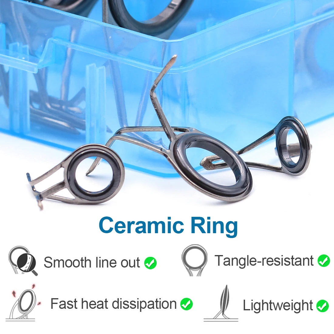 FishTrip Kits de reparación de cañas de pescar guía de giro/altura de doble pie para señuelo, Surf, carpa agua dulce y agua salada ligera - imagen 4